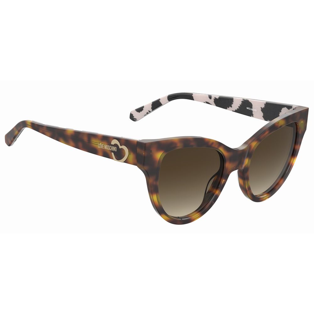 Lunettes de soleil Love Moschino en acétate marron