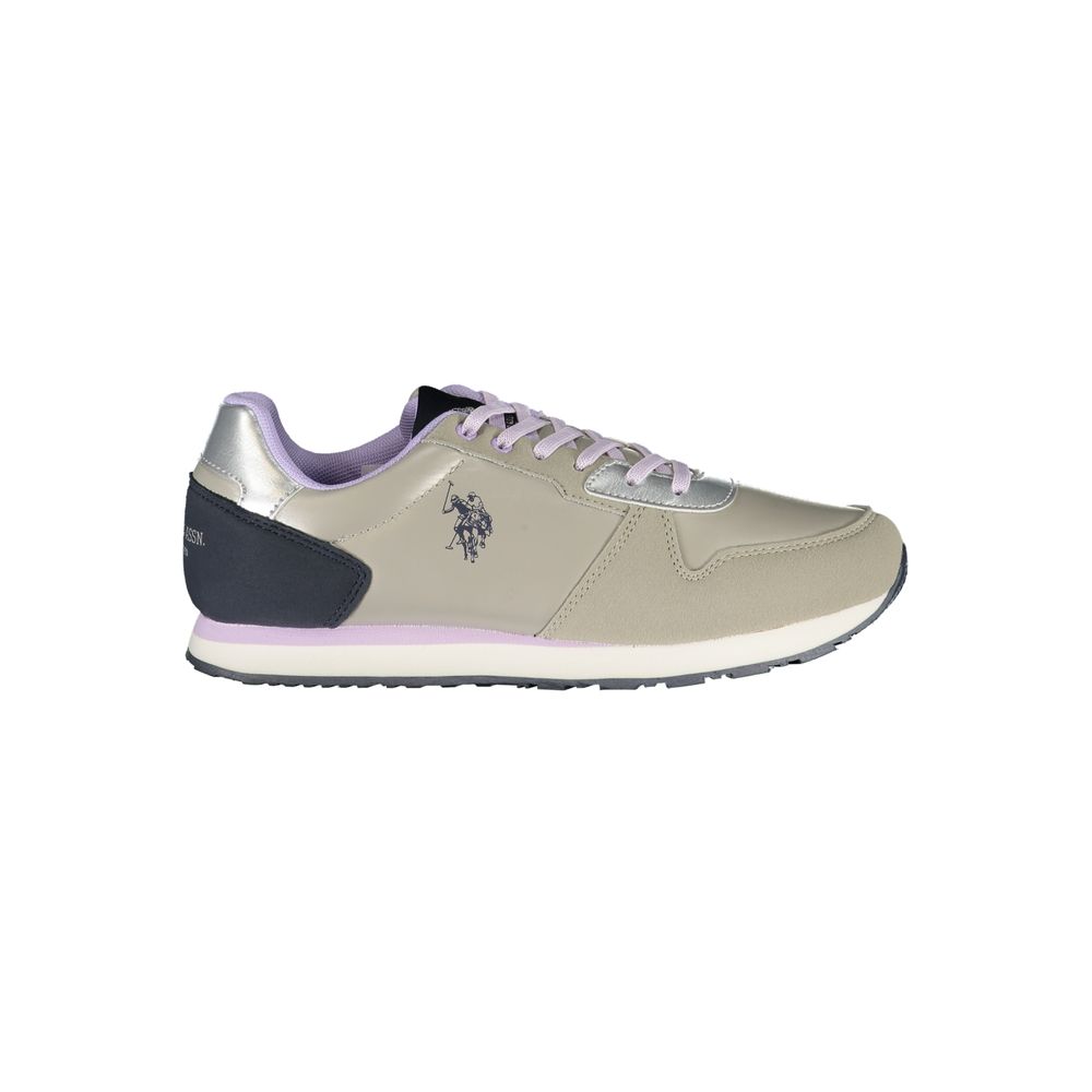 Baskets femme US POLO ASSN. en polyester argenté