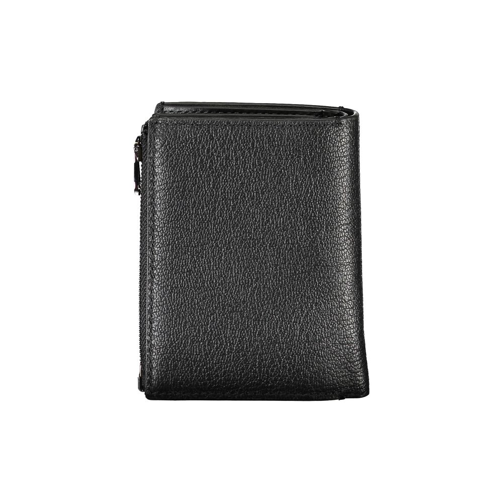 Portefeuille élégant en cuir noir Calvin Klein avec porte-monnaie