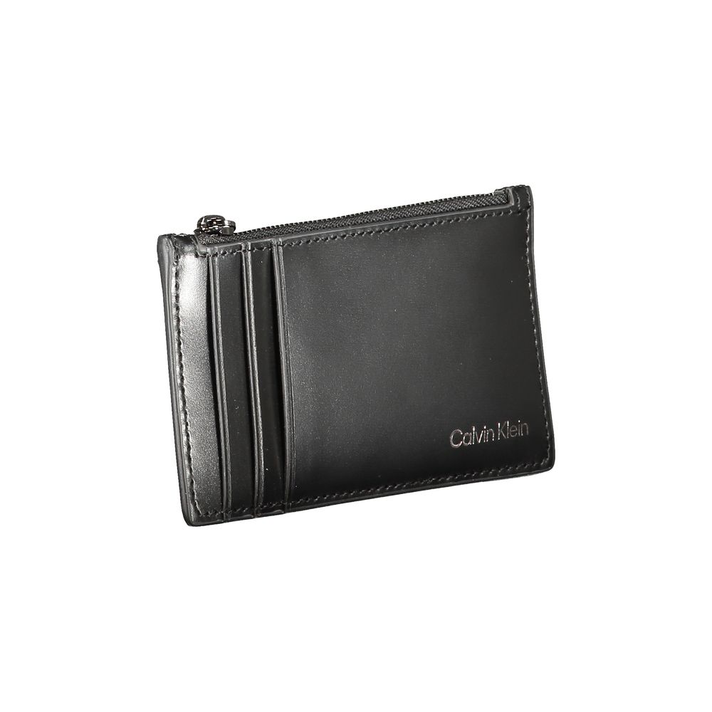 Portefeuille en cuir noir Calvin Klein