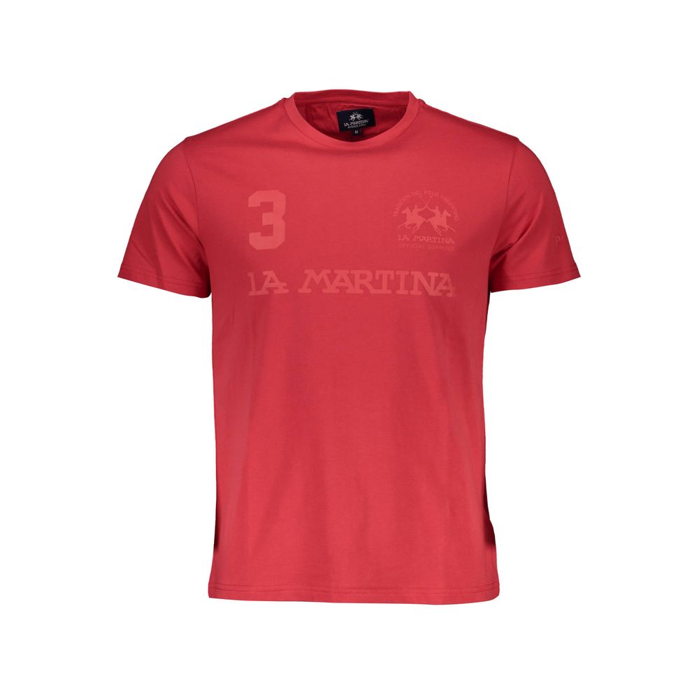 T-shirt homme en coton rouge La Martina