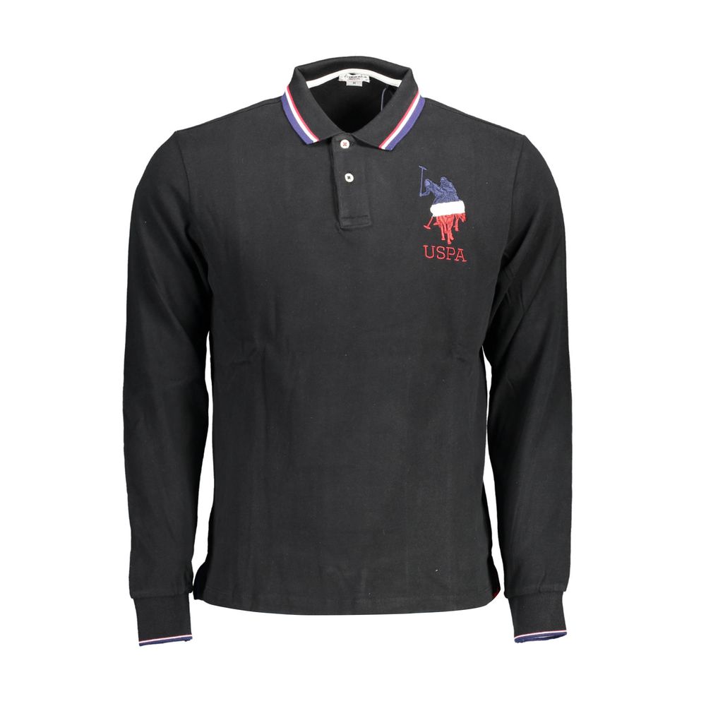 Polo noir en coton pour homme, US POLO ASSN.
