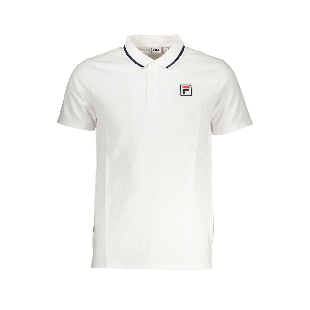 Polo Fila en coton blanc élégant avec détails contrastés