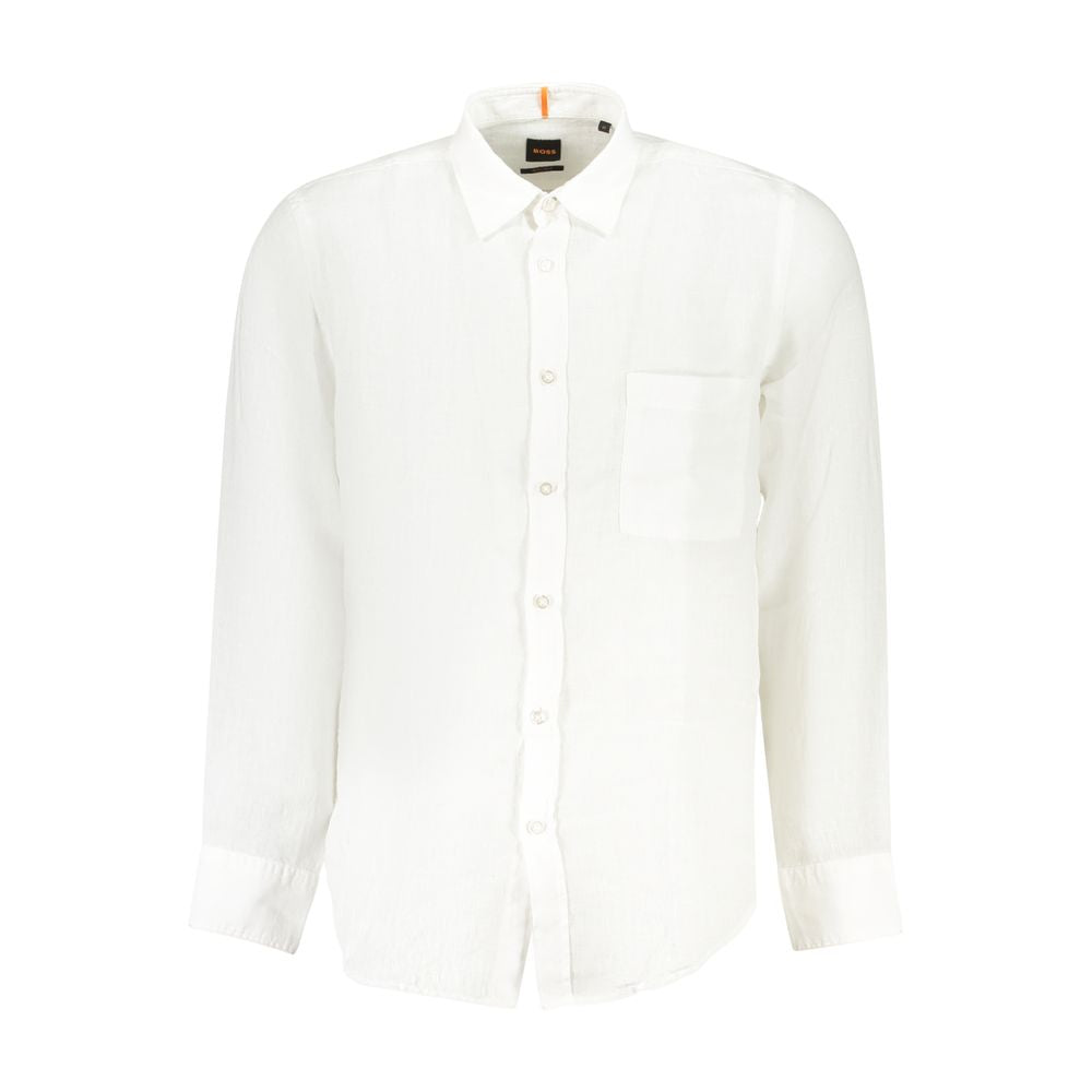 Chemise en lin blanc Hugo Boss pour homme