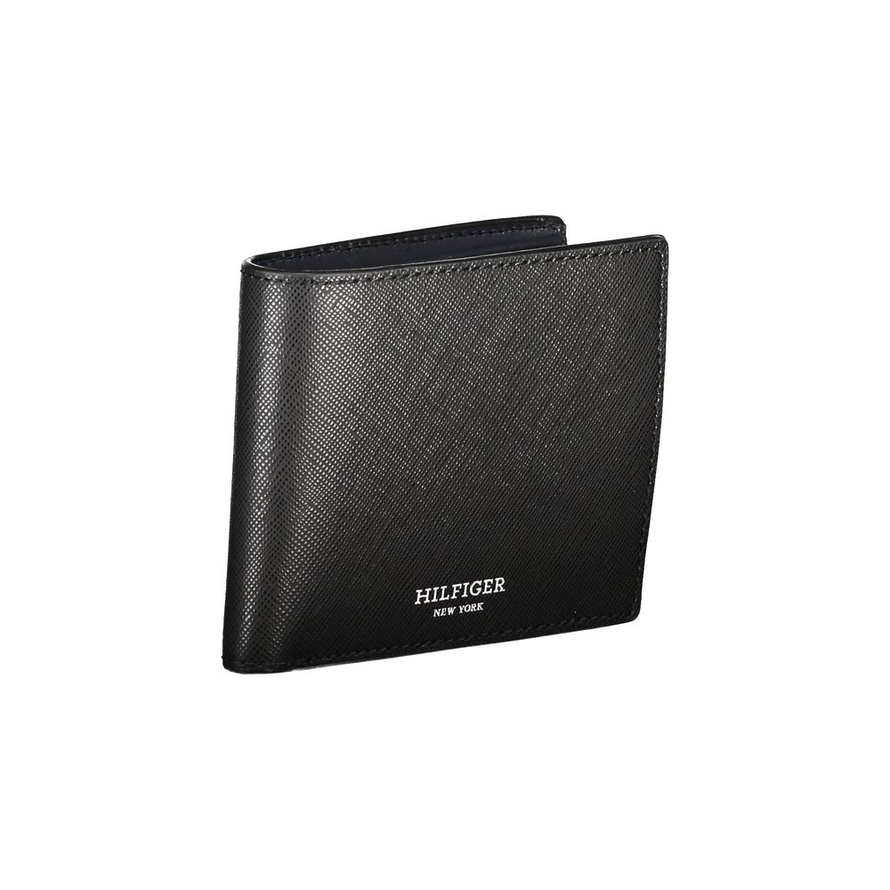 Portefeuille en cuir noir Tommy Hilfiger