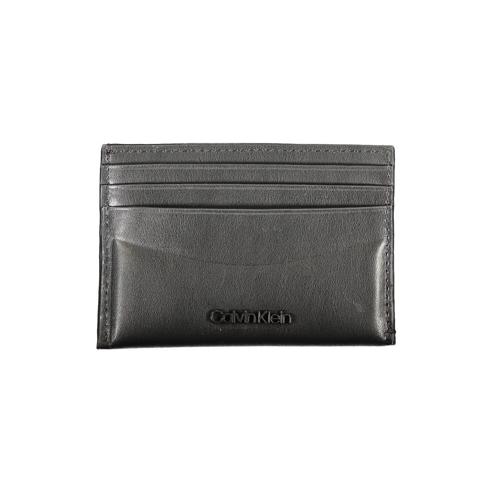 Portefeuille en cuir noir Calvin Klein