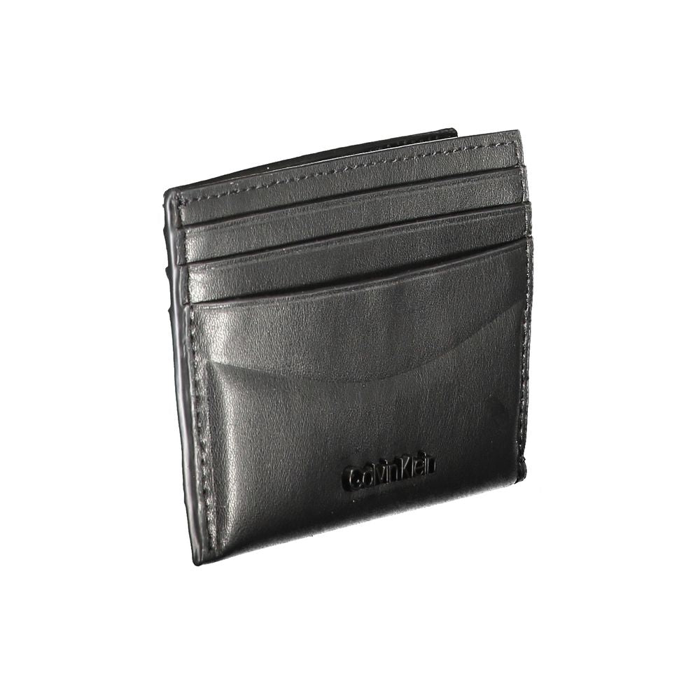 Portefeuille en cuir noir Calvin Klein