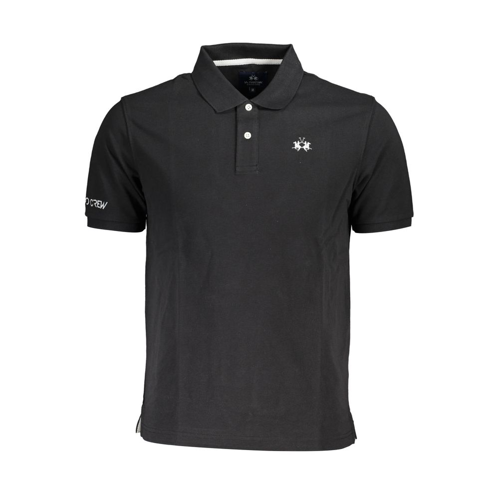 Polo homme en coton noir La Martina