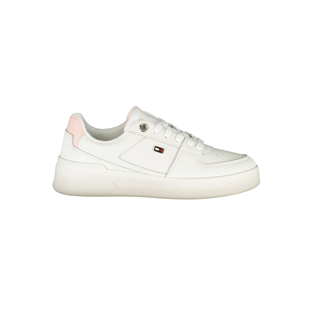 Baskets blanches élégantes à lacets Tommy Hilfiger avec détails contrastés