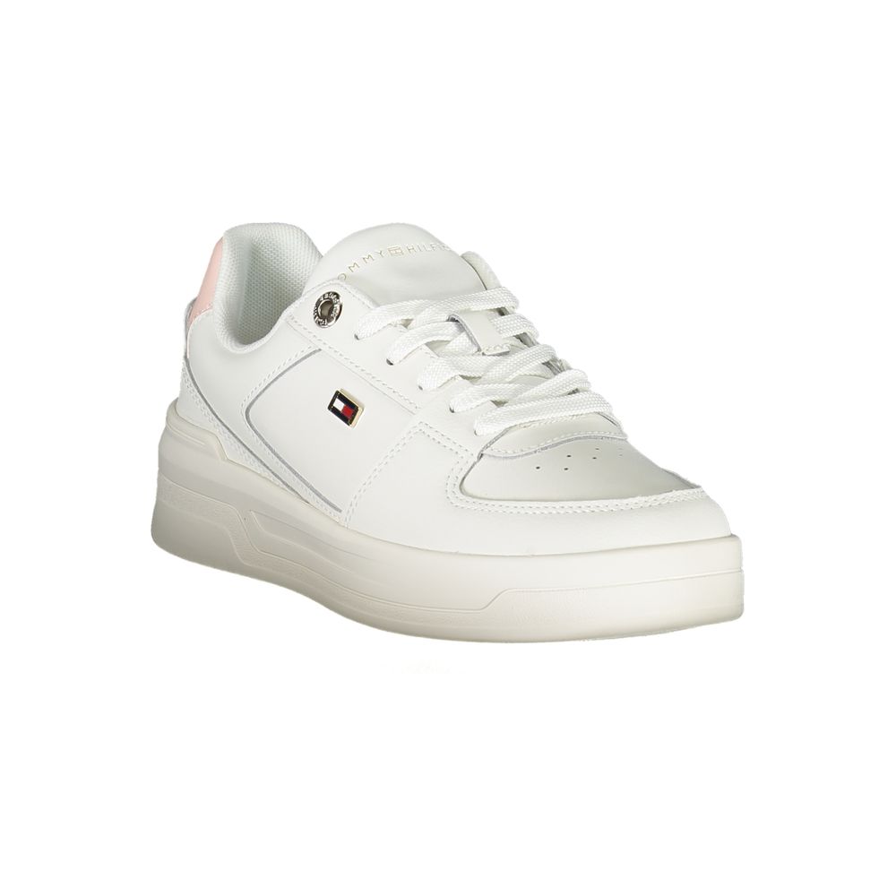 Baskets blanches élégantes à lacets Tommy Hilfiger avec détails contrastés
