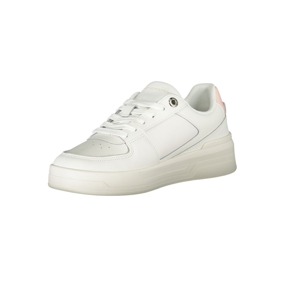 Baskets blanches élégantes à lacets Tommy Hilfiger avec détails contrastés