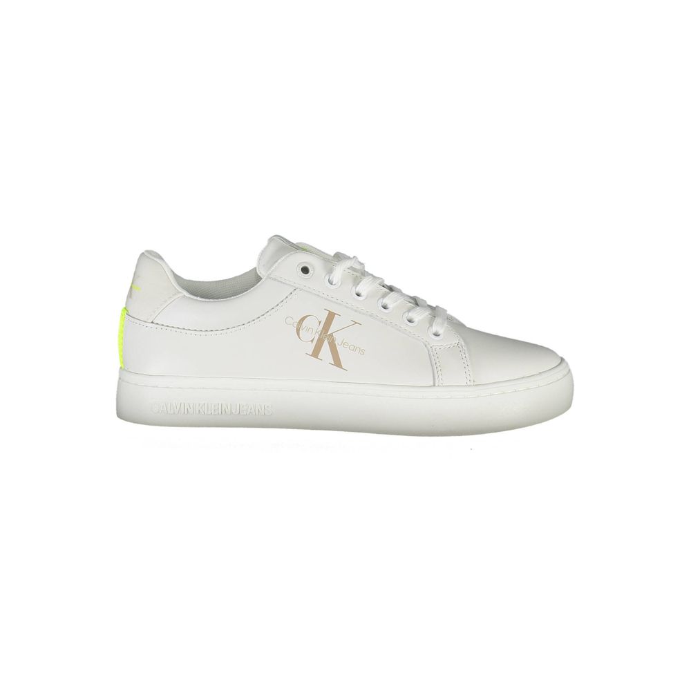 Baskets Calvin Klein en cuir blanc pour femme