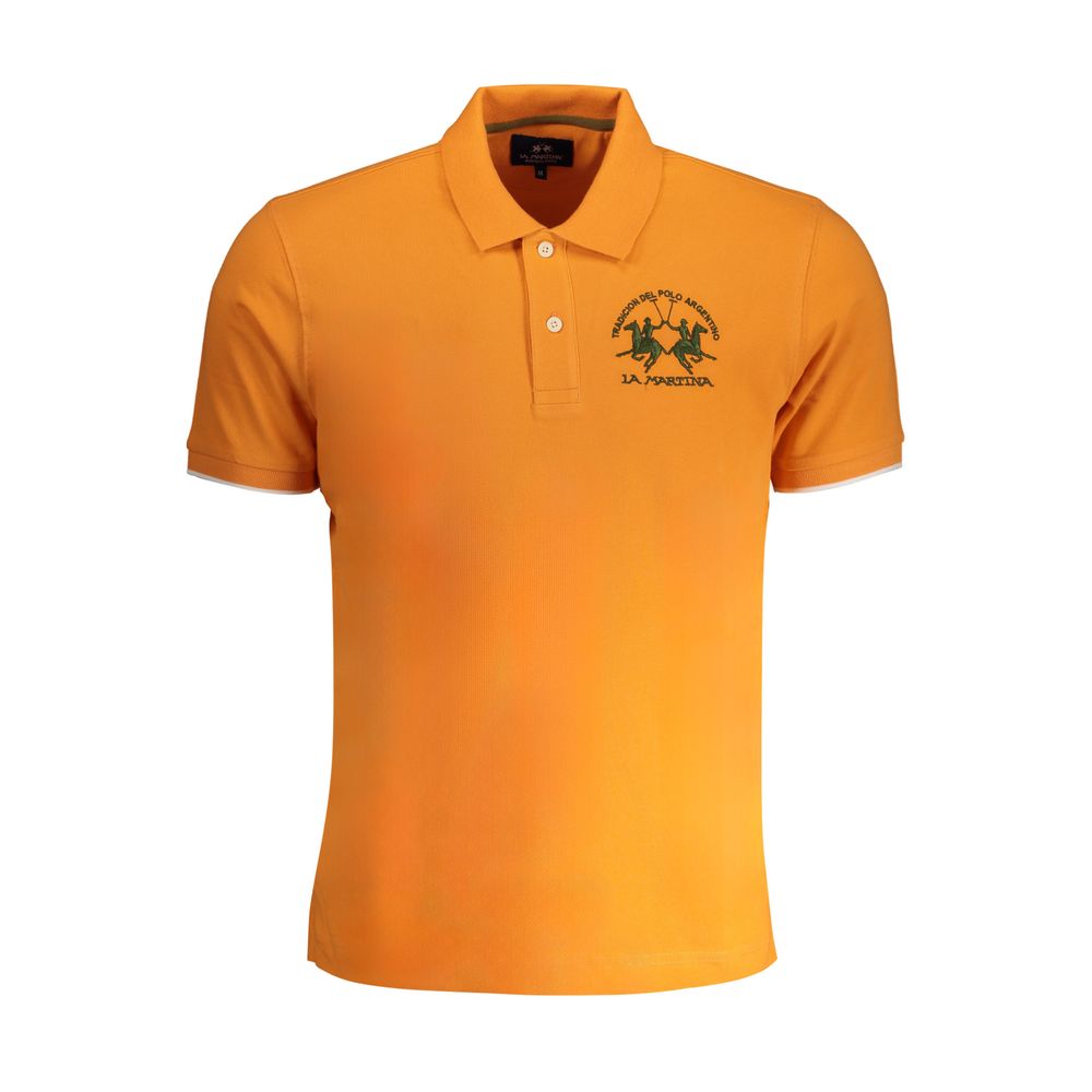 Polo en coton orange La Martina