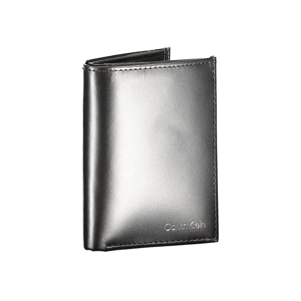Portefeuille en cuir noir Calvin Klein