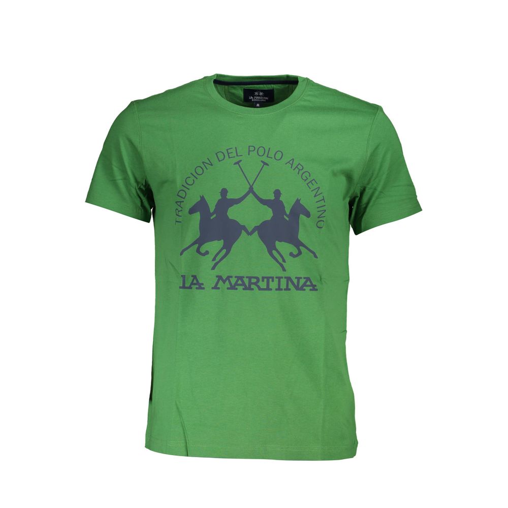 T-shirt homme en coton vert La Martina