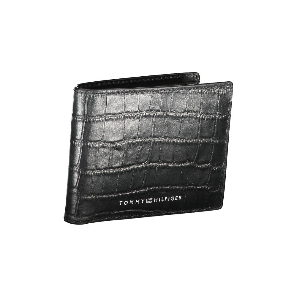 Portefeuille en cuir noir Tommy Hilfiger