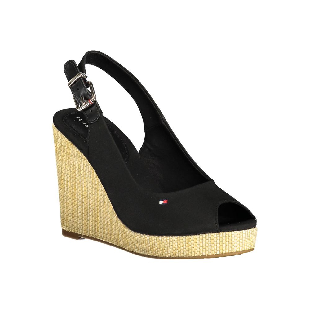 Sandales Tommy Hilfiger en coton noir pour femme