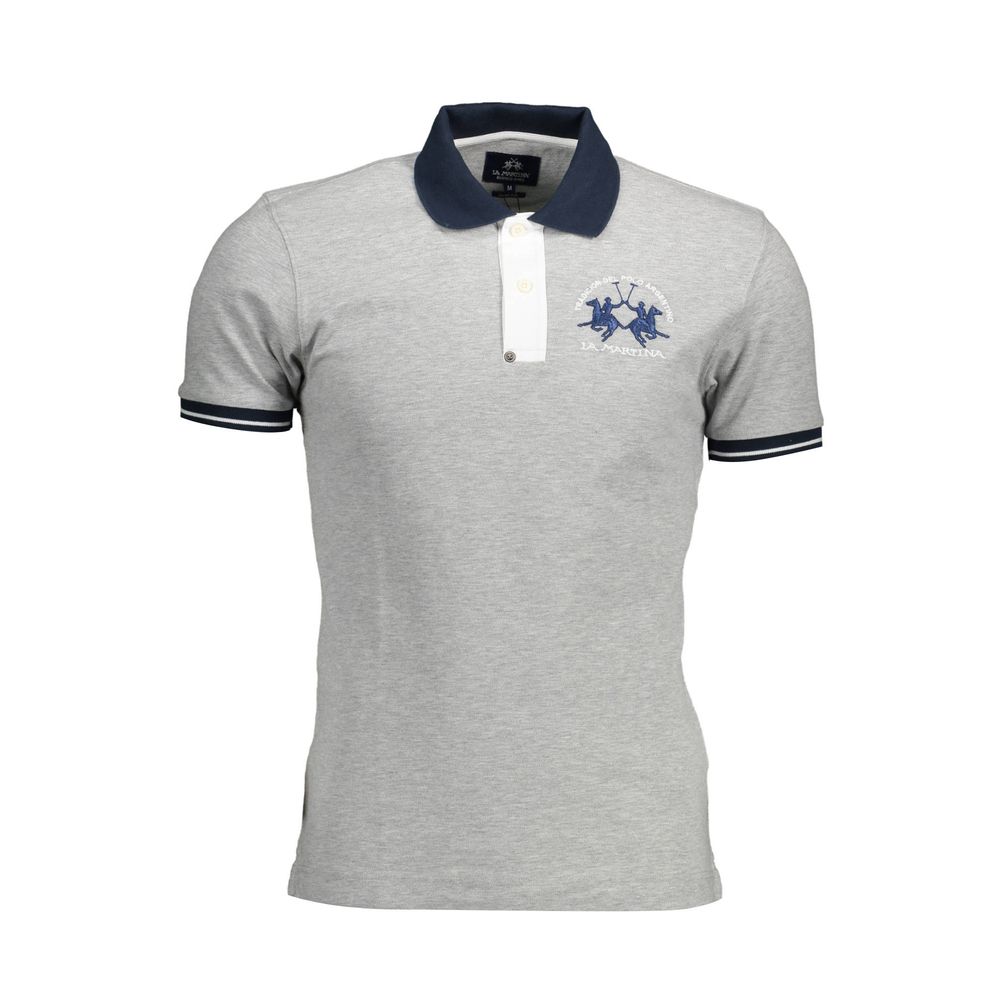Polo homme en coton gris La Martina