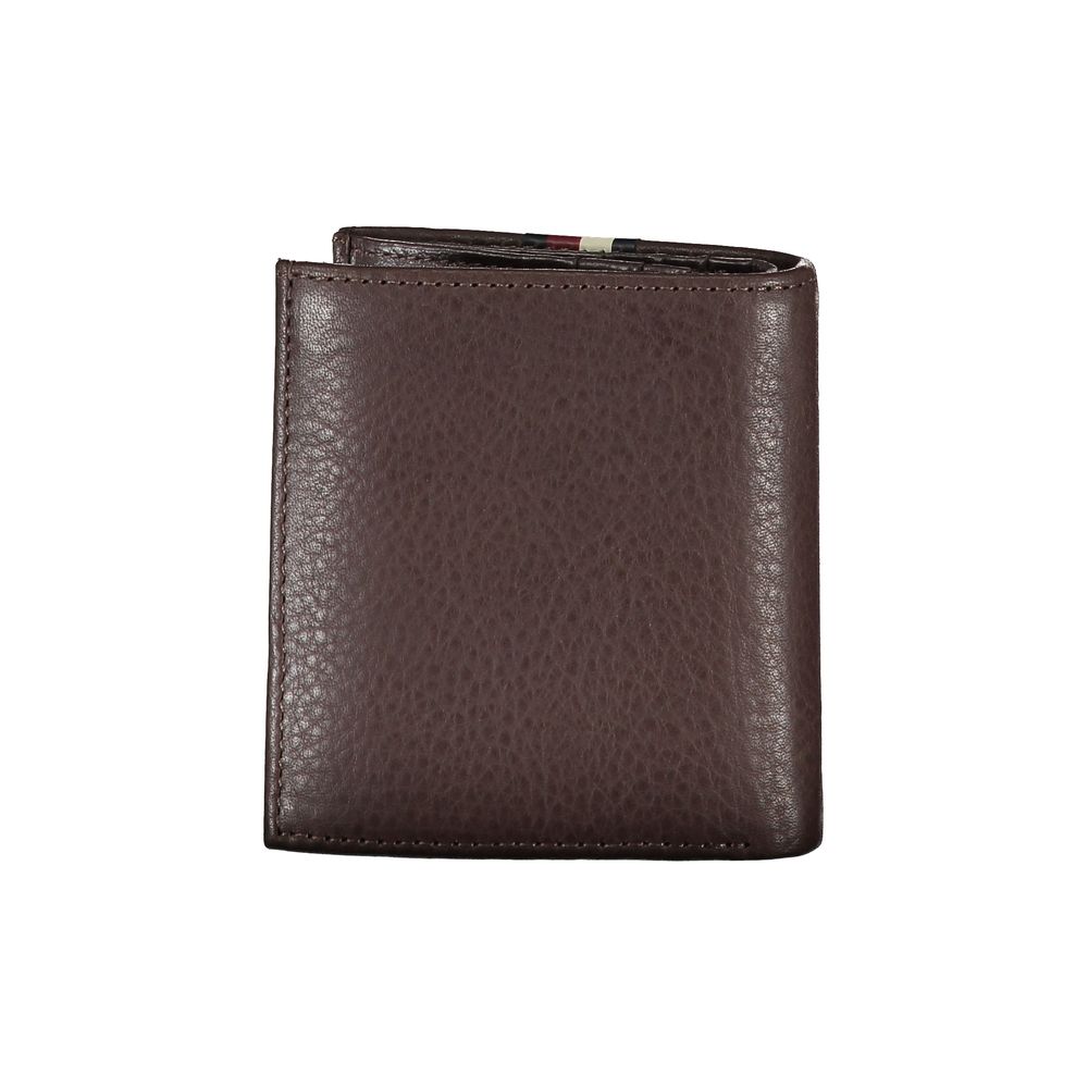 Portefeuille en cuir marron Tommy Hilfiger
