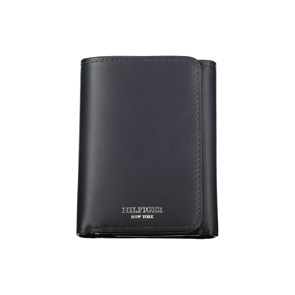 Portefeuille élégant en cuir bleu Tommy Hilfiger pour homme