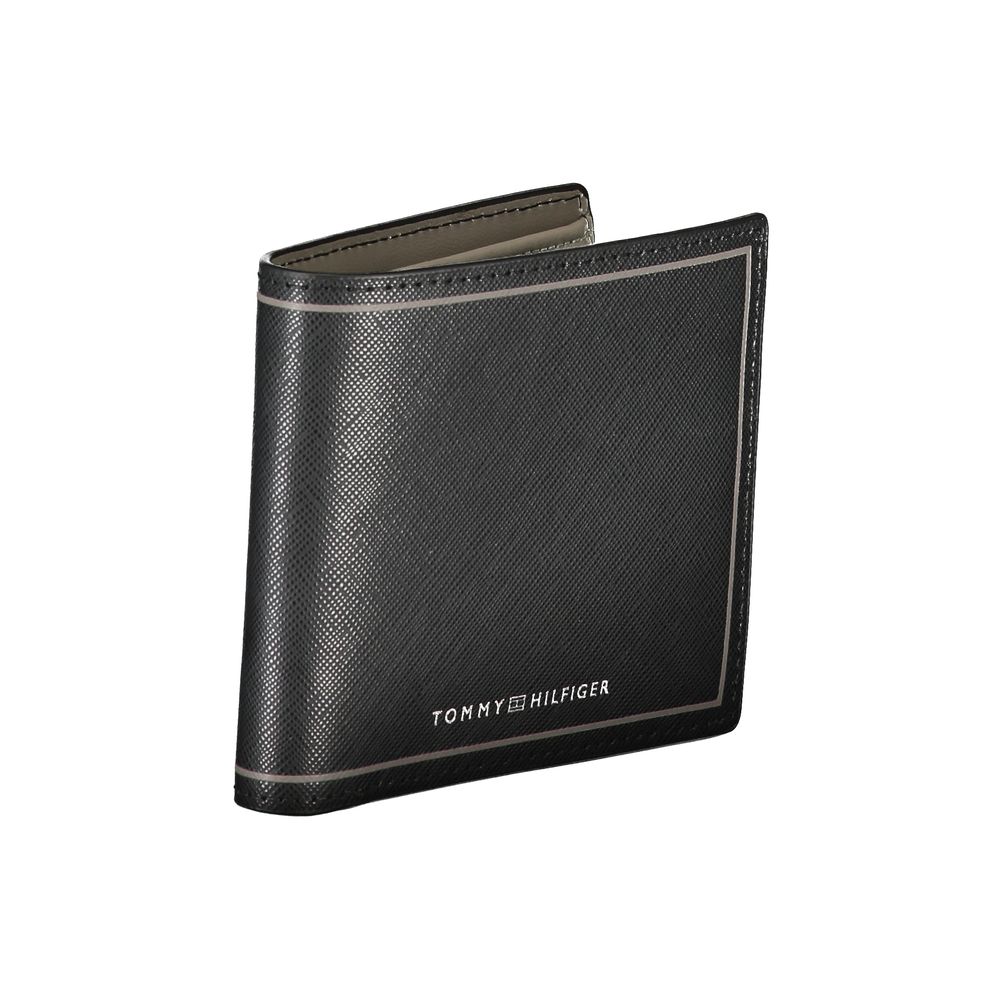 Portefeuille en cuir noir Tommy Hilfiger