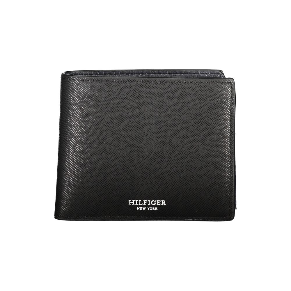 Portefeuille en cuir noir Tommy Hilfiger