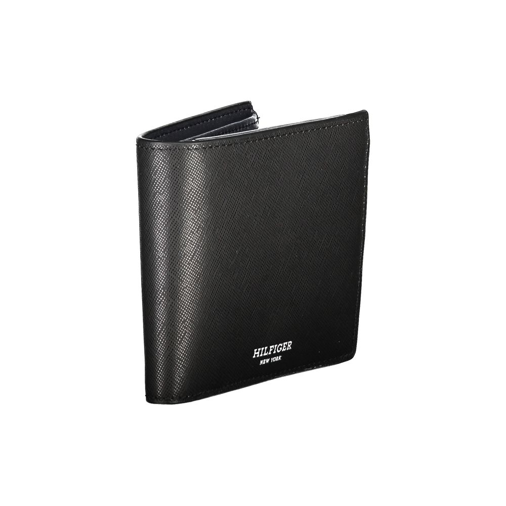 Portefeuille en cuir noir Tommy Hilfiger
