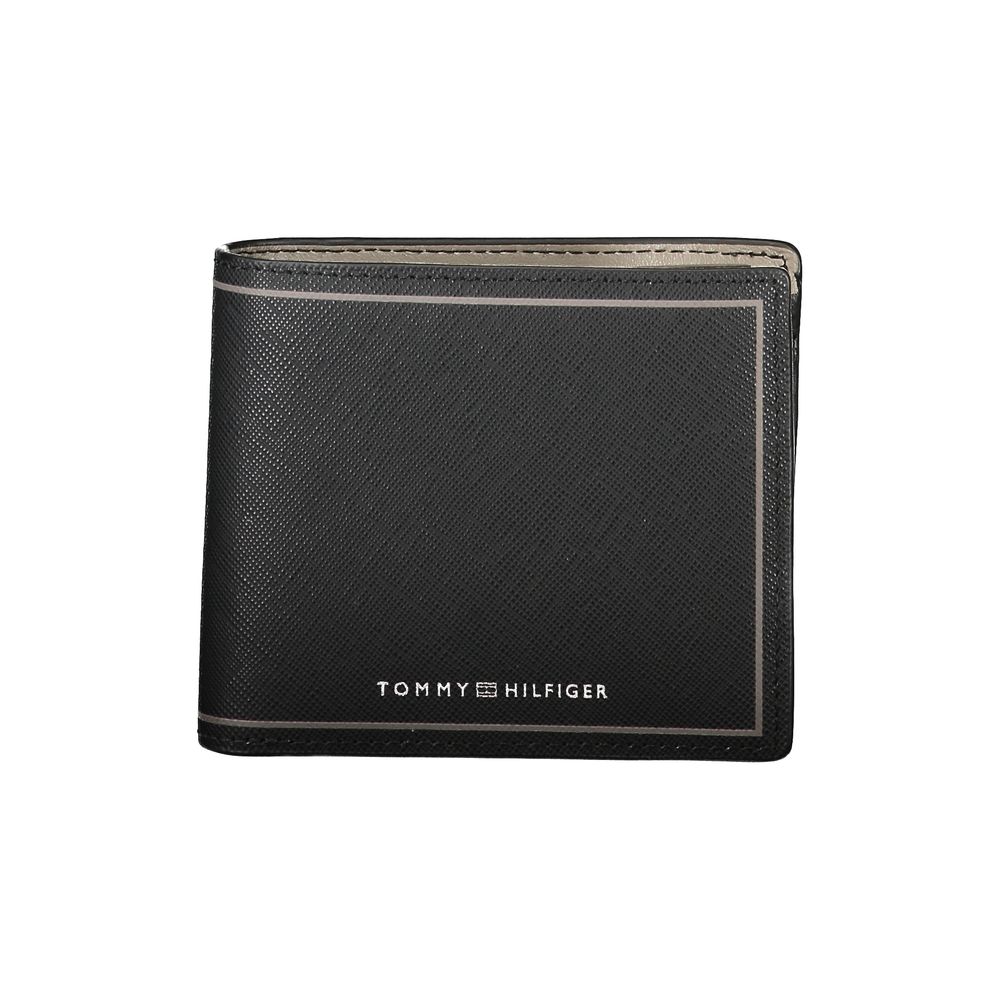 Portefeuille en cuir noir Tommy Hilfiger