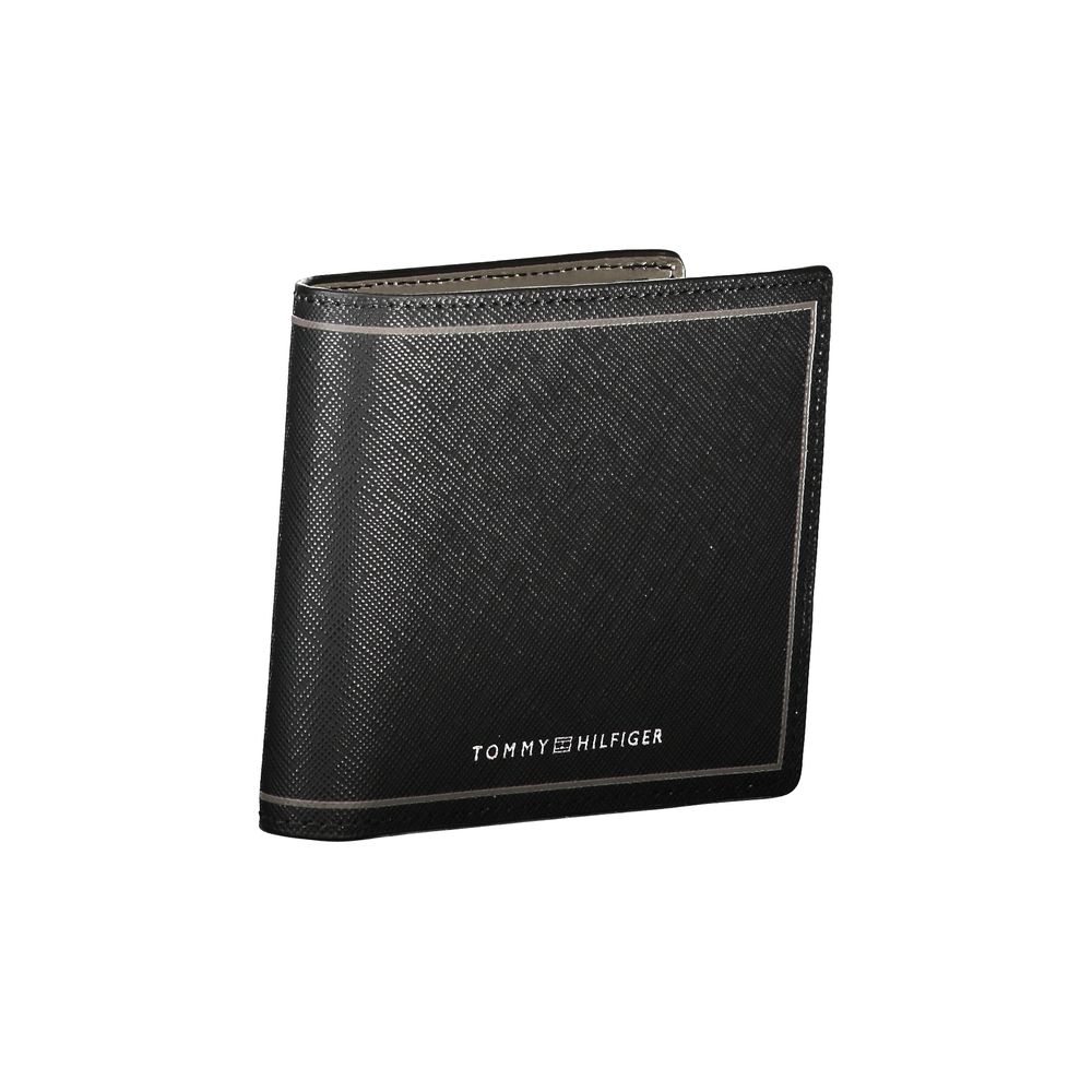 Portefeuille en cuir noir Tommy Hilfiger