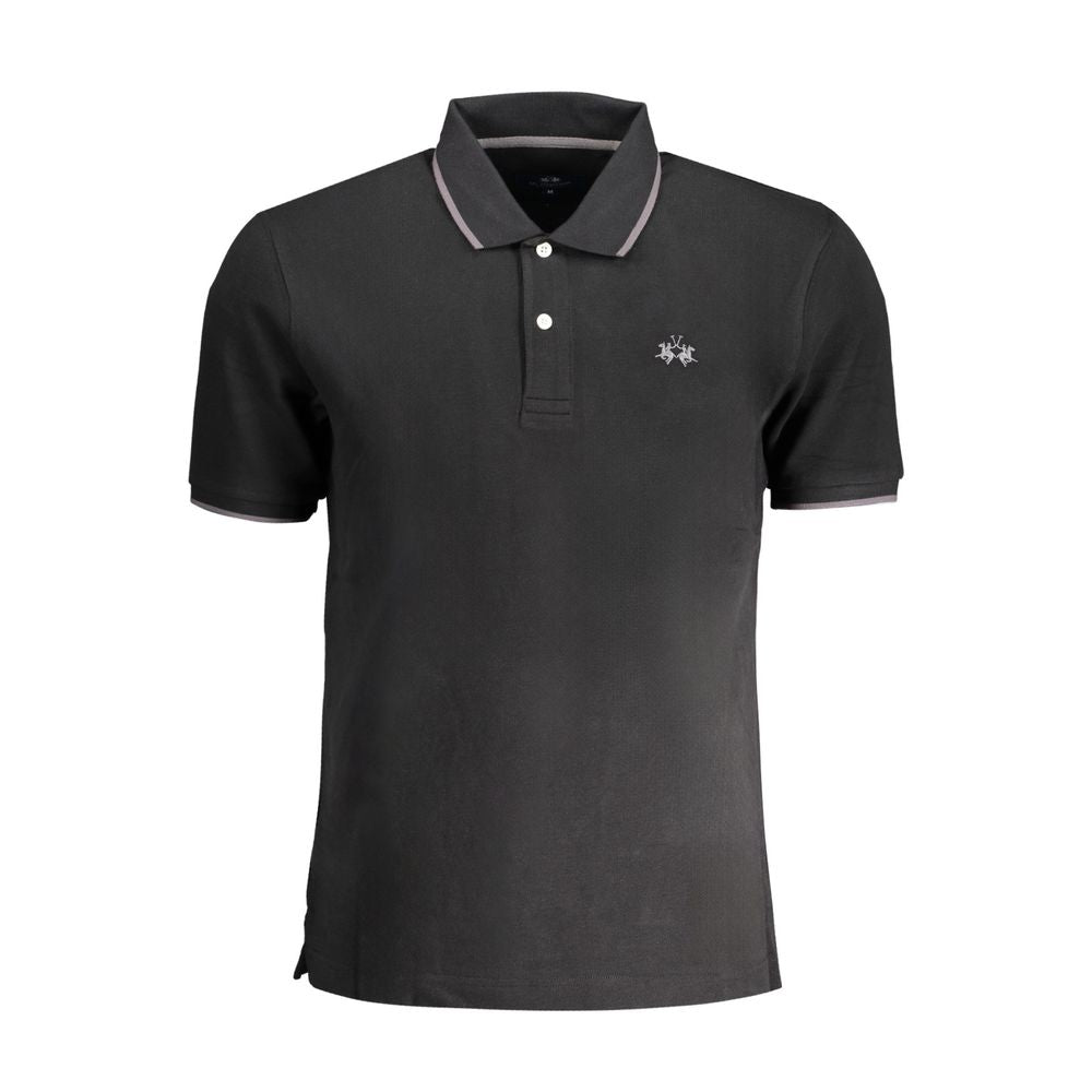 Polo homme en coton noir La Martina