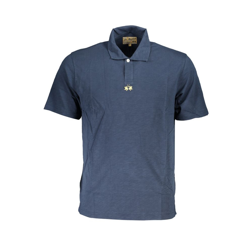 Polo bleu classique à manches courtes La Martina