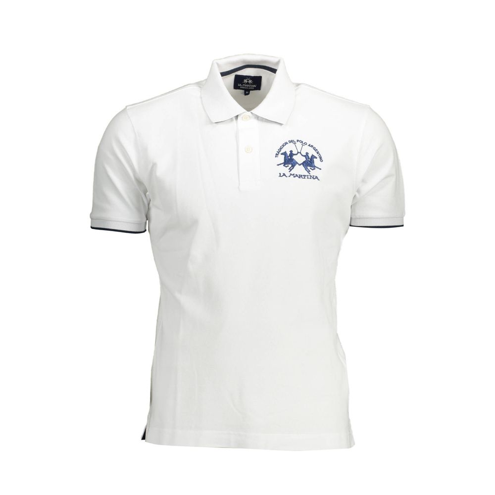 Polo blanc élégant à manches courtes La Martina pour homme