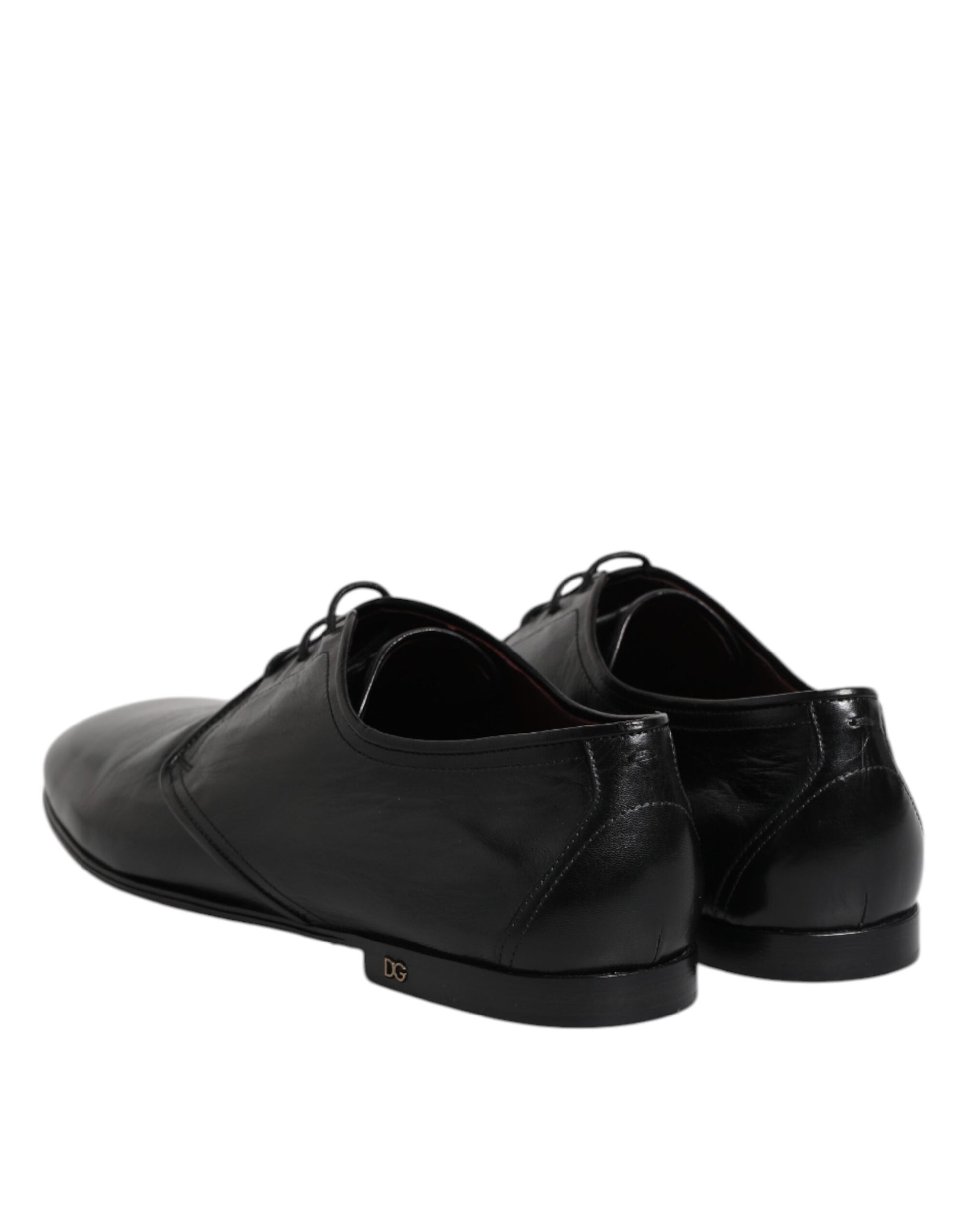 Chaussures habillées derby à lacets en cuir noir Dolce &amp; Gabbana