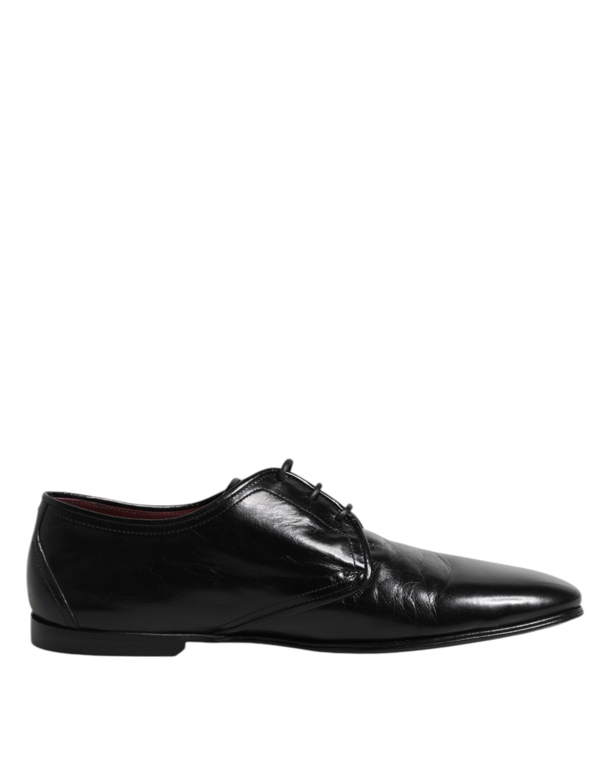 Chaussures habillées derby à lacets en cuir noir Dolce &amp; Gabbana