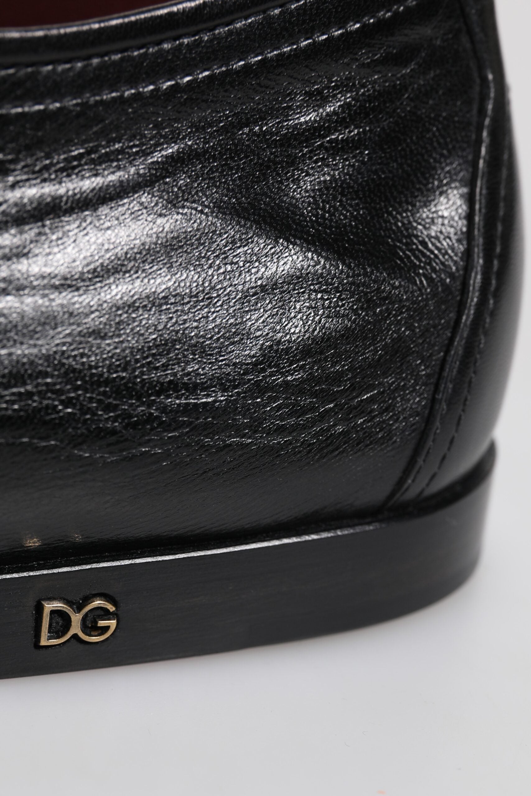Chaussures habillées derby à lacets en cuir noir Dolce &amp; Gabbana