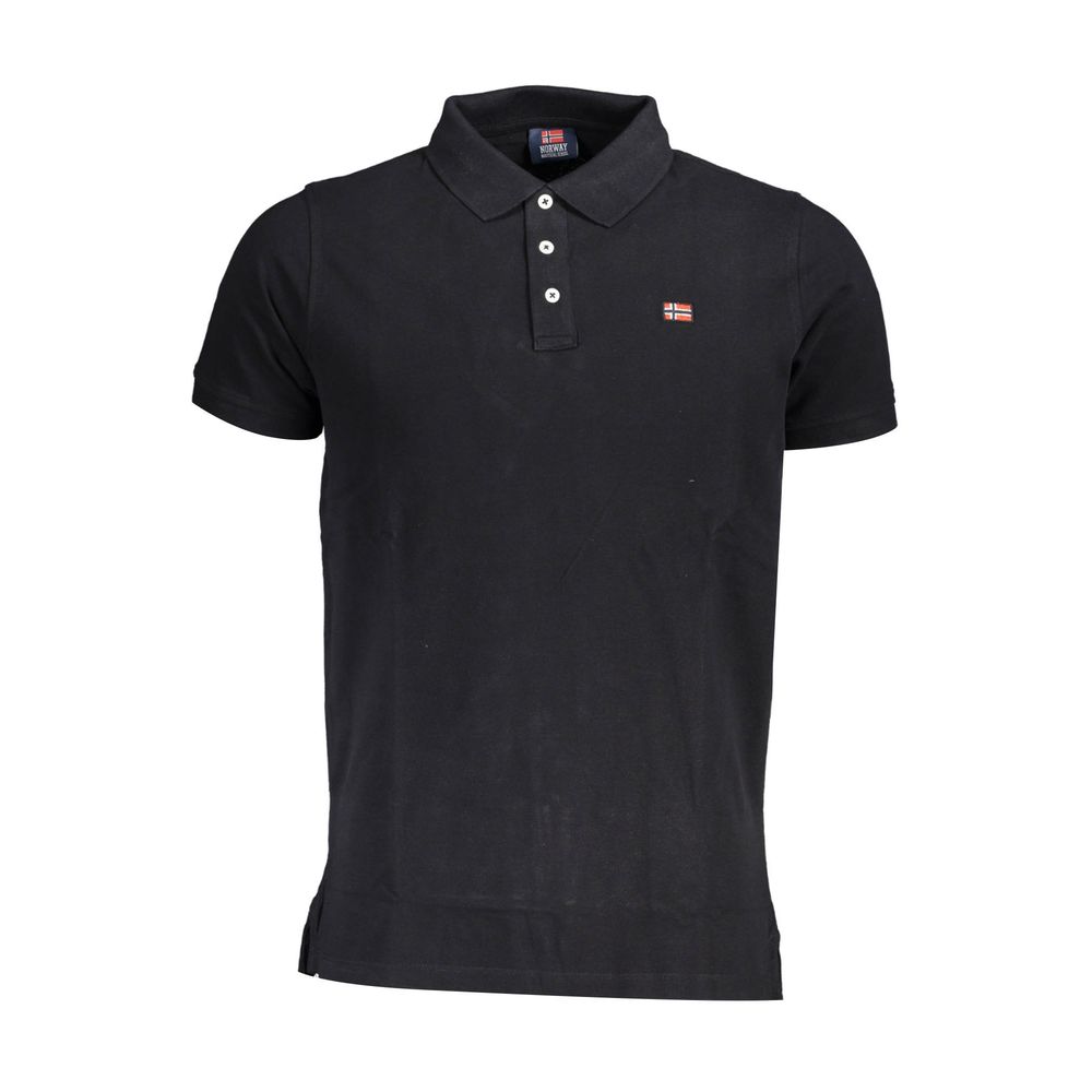 Polo homme en coton noir Norvège 1963