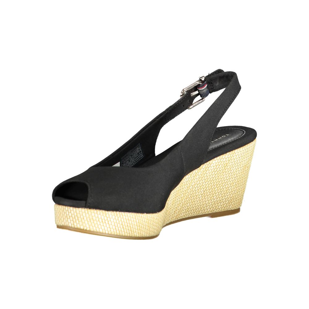 Sandales Tommy Hilfiger en cuir noir pour femme