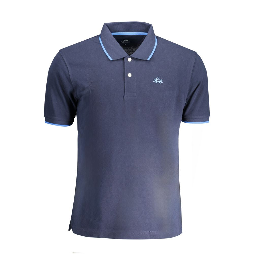 Polo homme en coton bleu La Martina