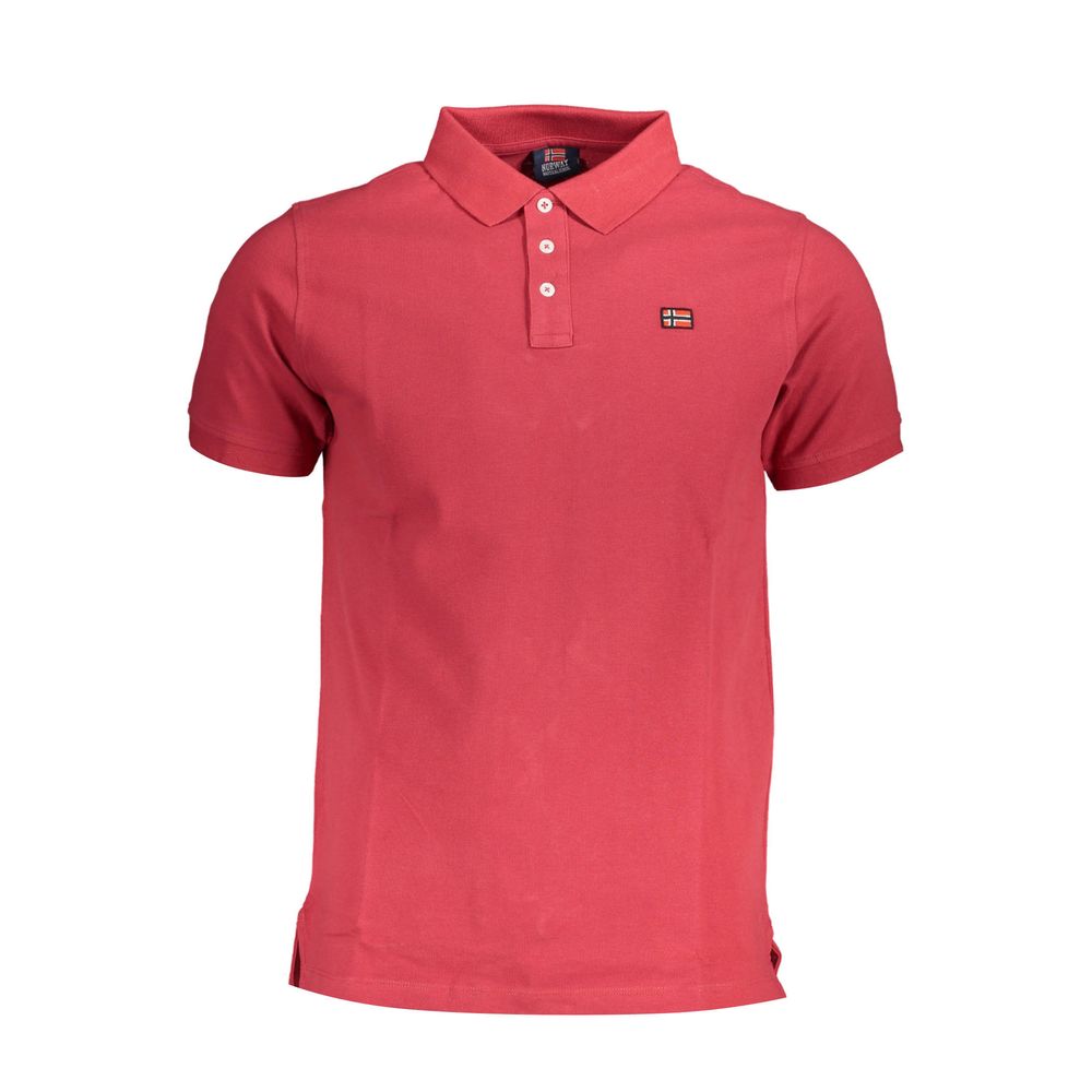 Polo rouge en coton pour homme, Norvège 1963