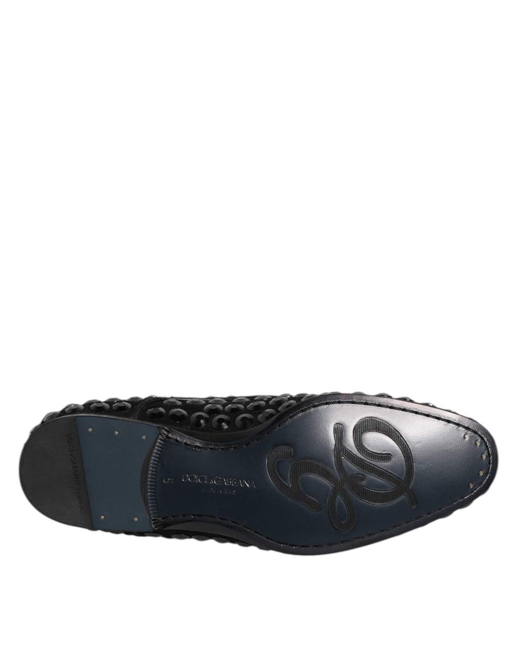 Chaussures derby habillées en daim noir et strass Dolce &amp; Gabbana