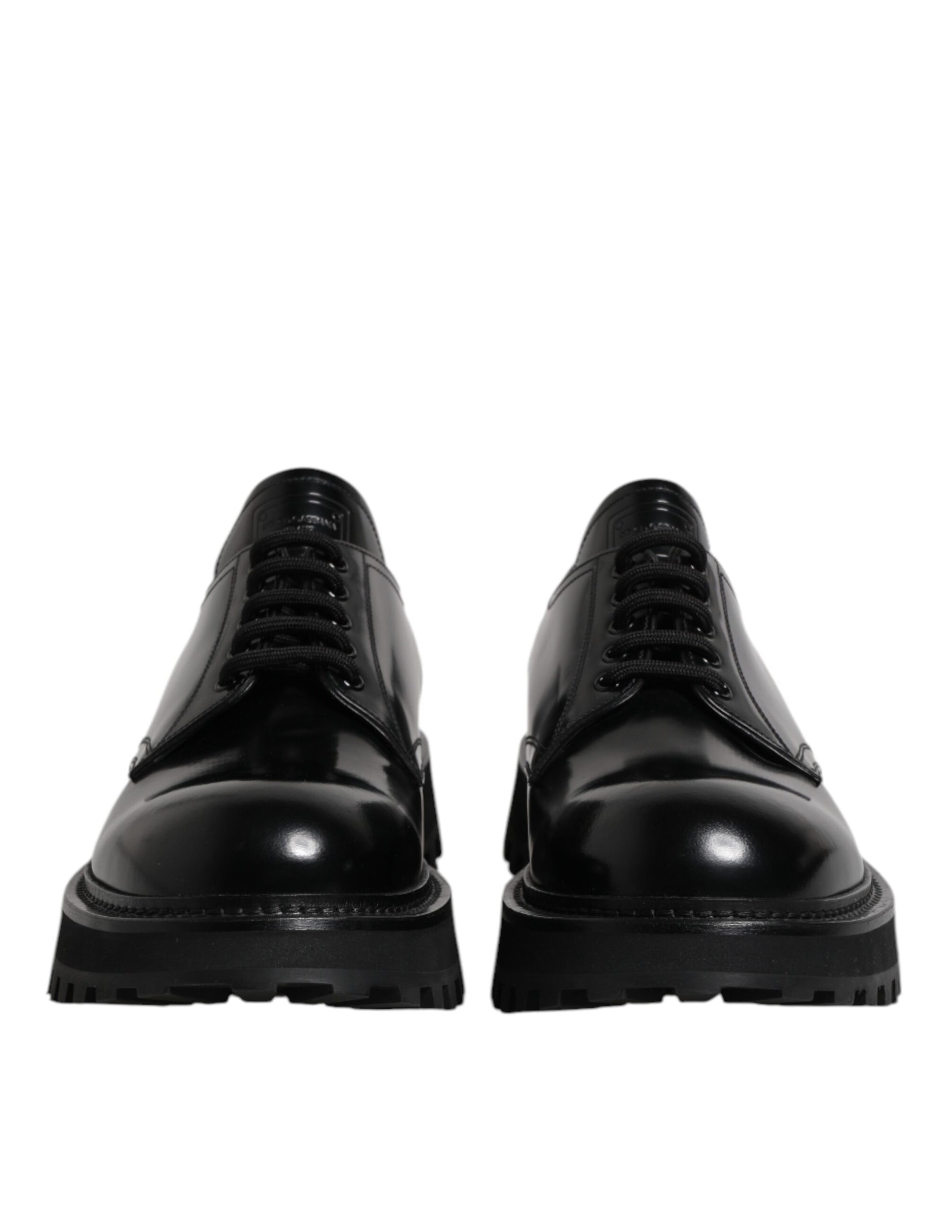 Chaussures habillées à lacets en cuir noir Dolce &amp; Gabbana pour homme