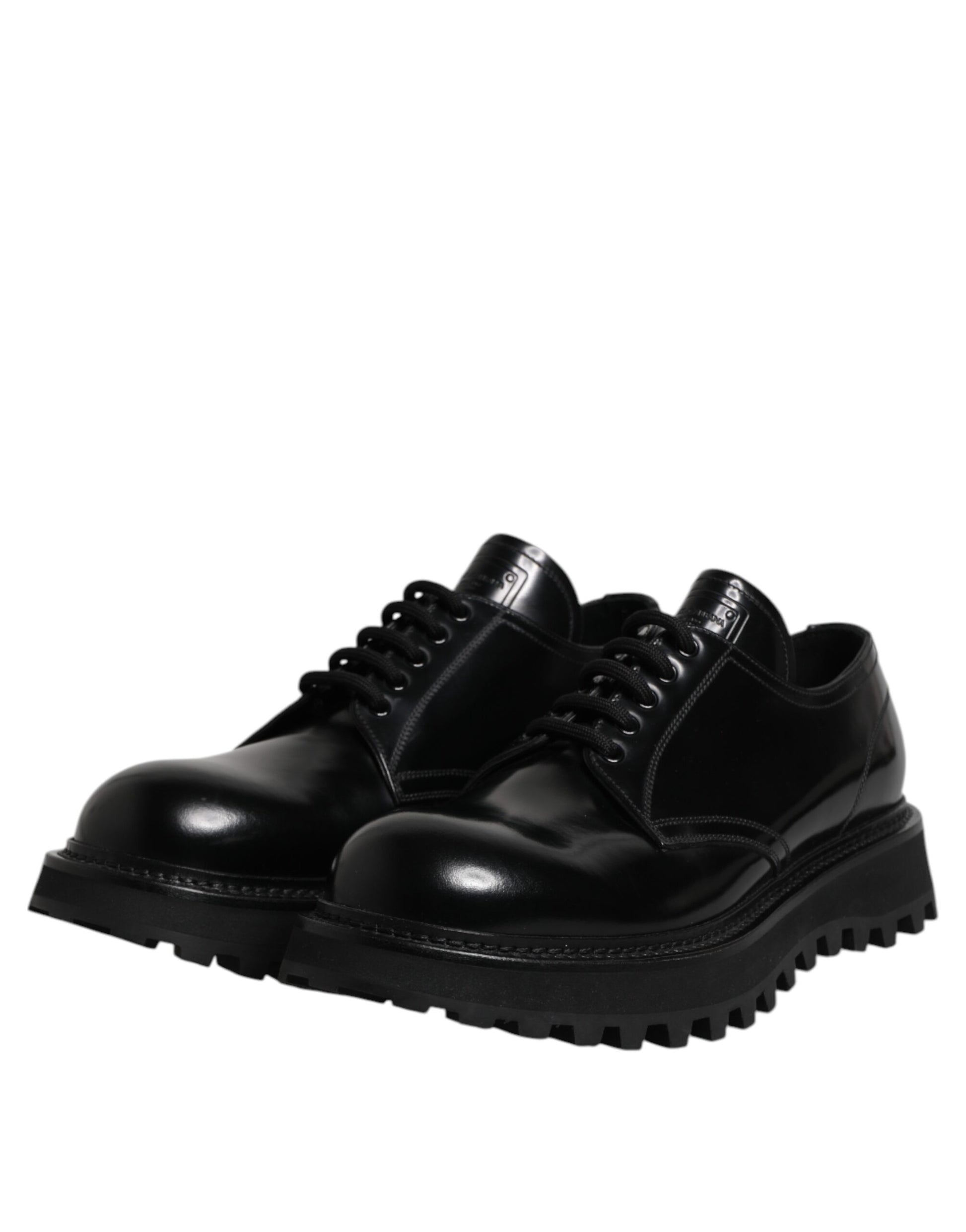 Chaussures habillées à lacets en cuir noir Dolce &amp; Gabbana pour homme