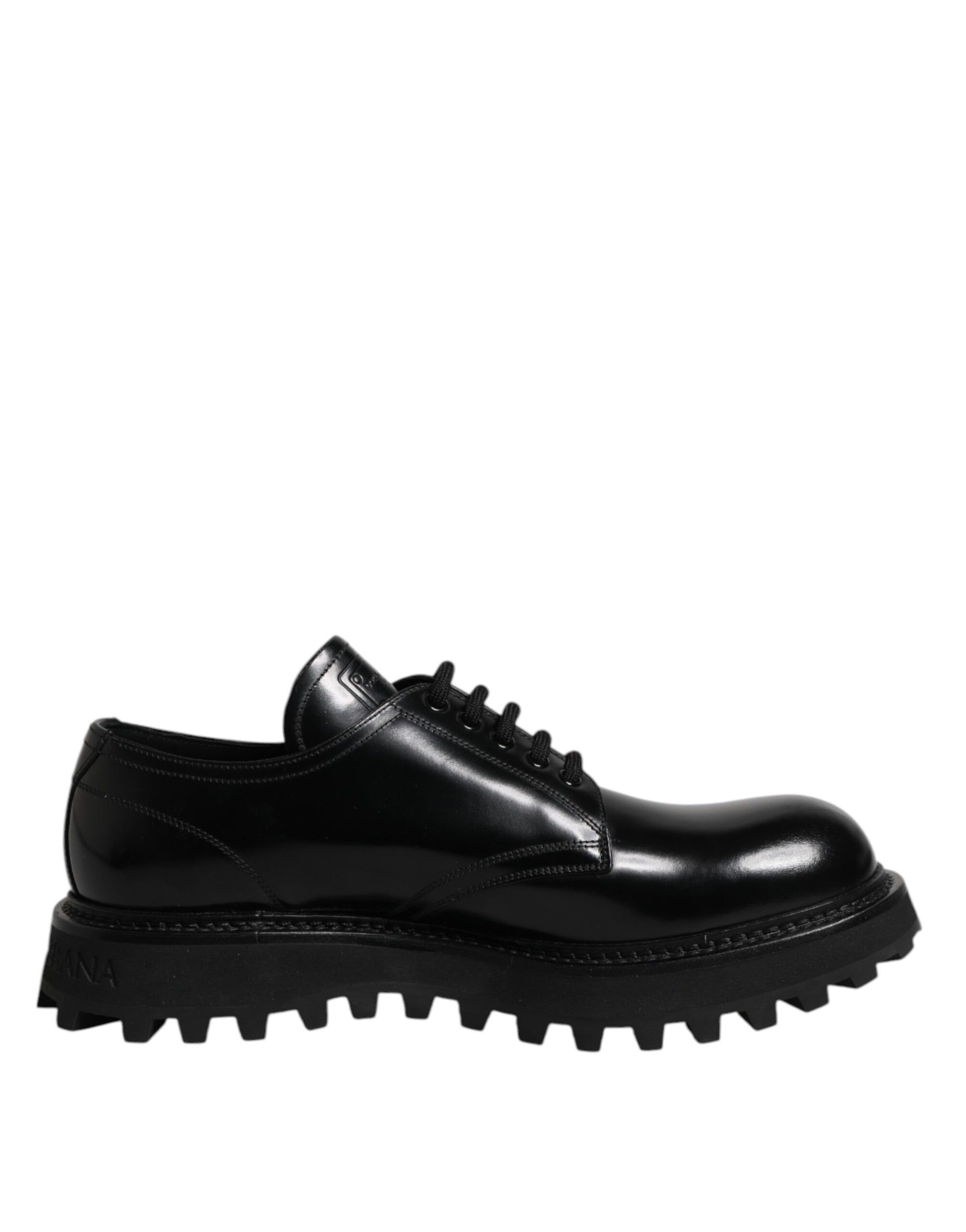 Chaussures habillées à lacets en cuir noir Dolce &amp; Gabbana pour homme