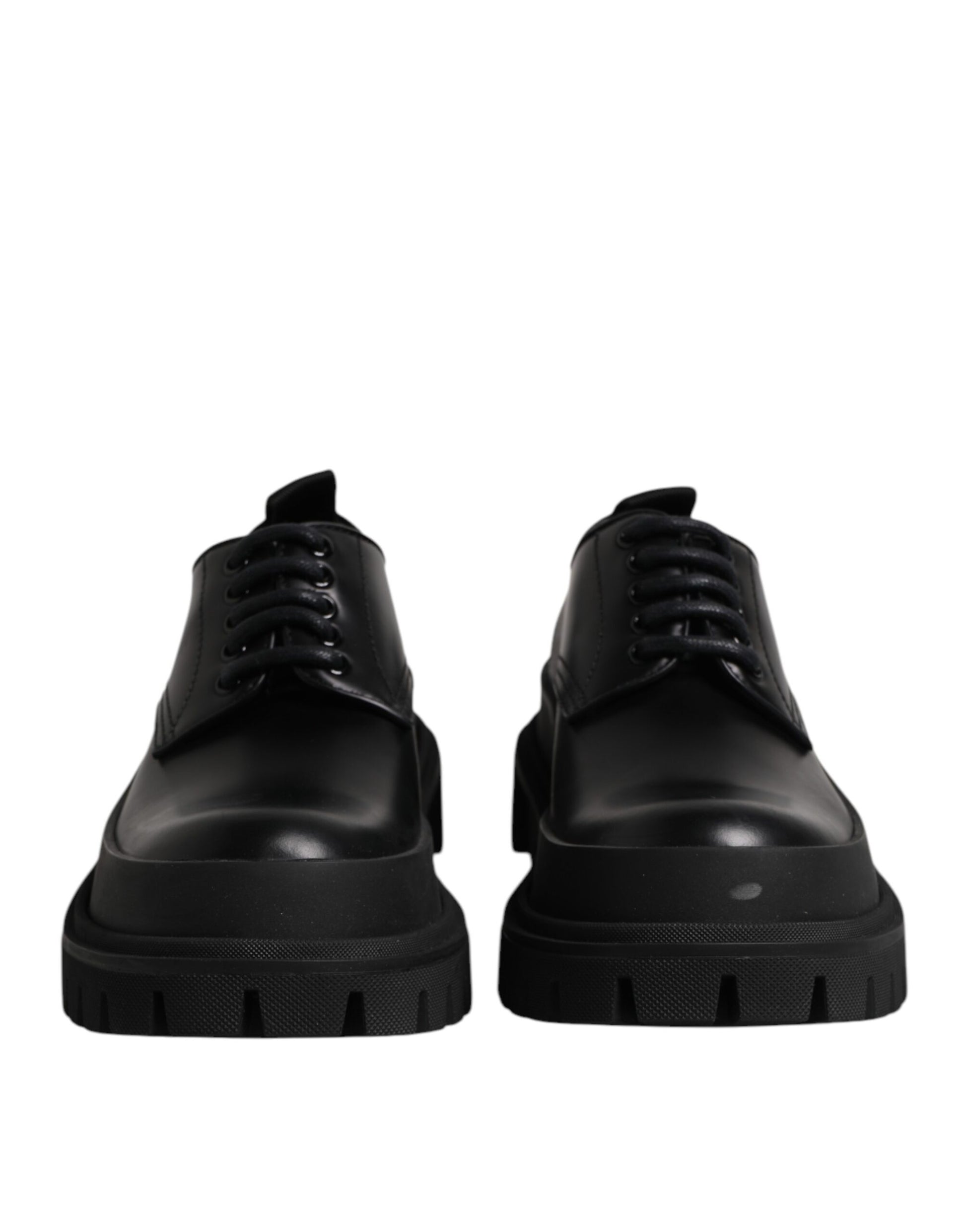 Chaussures habillées à lacets en cuir noir Dolce &amp; Gabbana pour homme