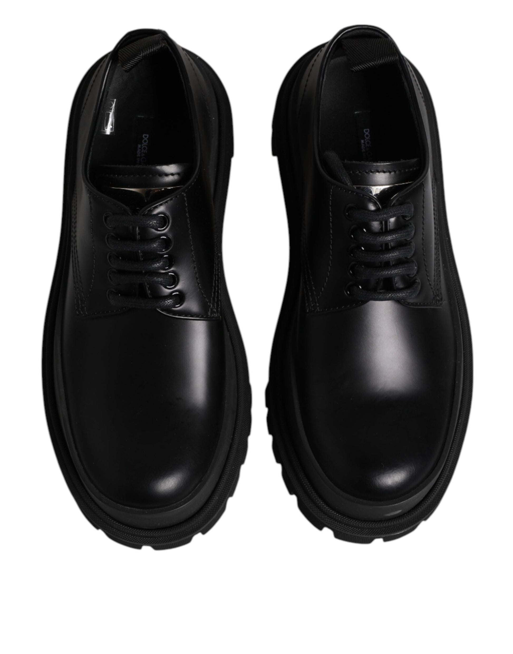 Chaussures habillées à lacets en cuir noir Dolce &amp; Gabbana pour homme