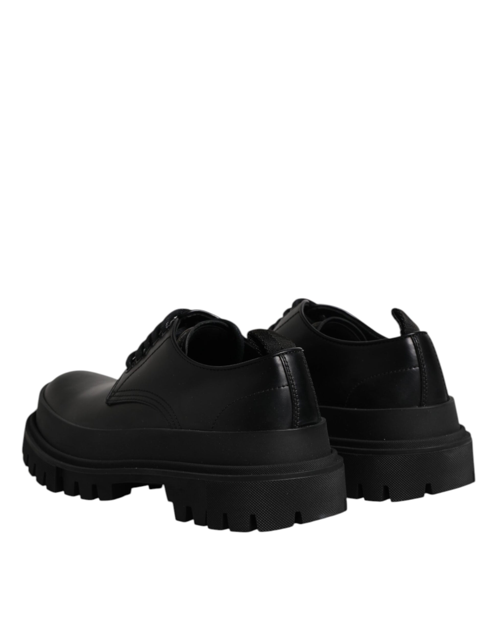 Chaussures habillées à lacets en cuir noir Dolce &amp; Gabbana pour homme
