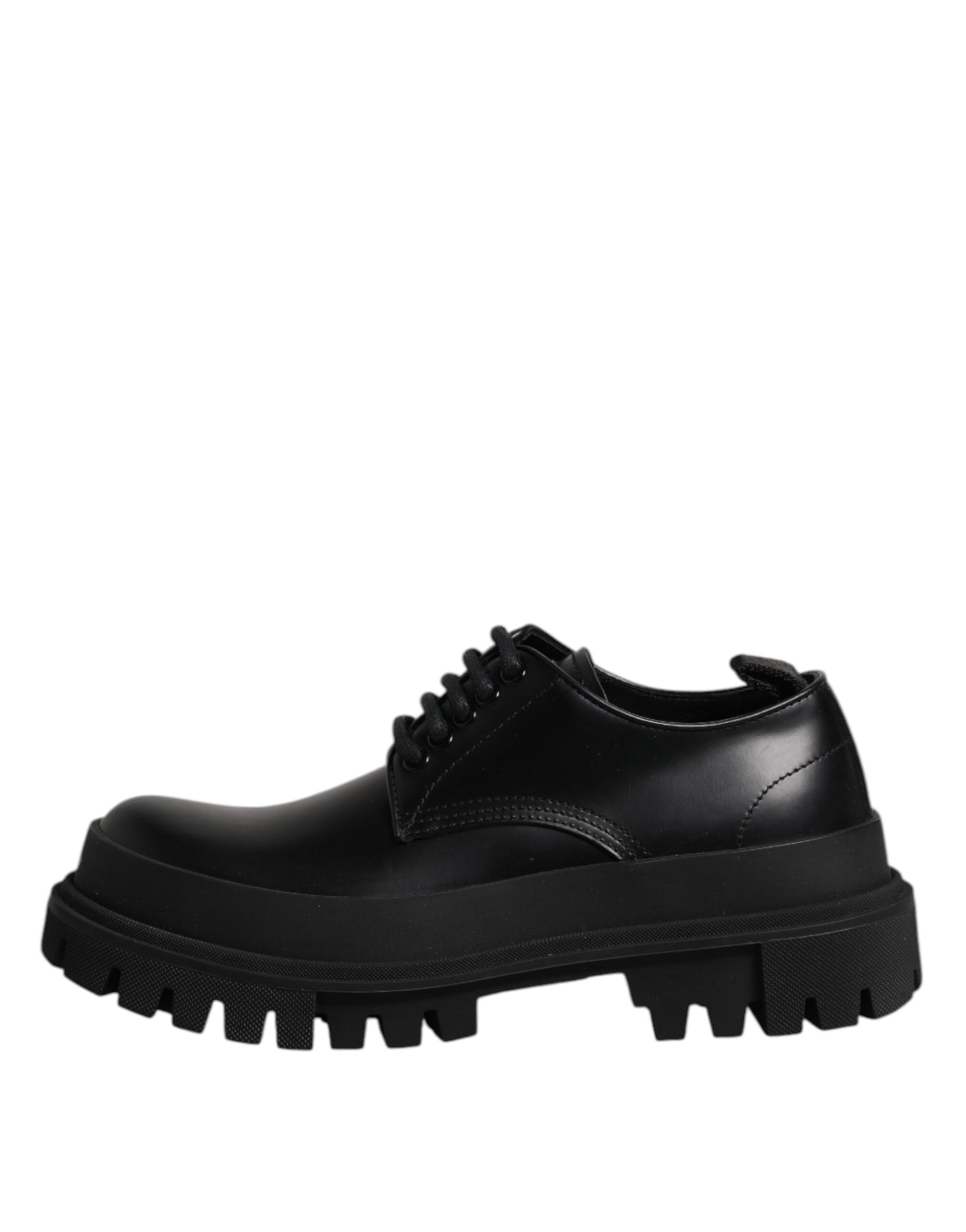 Chaussures habillées à lacets en cuir noir Dolce &amp; Gabbana pour homme