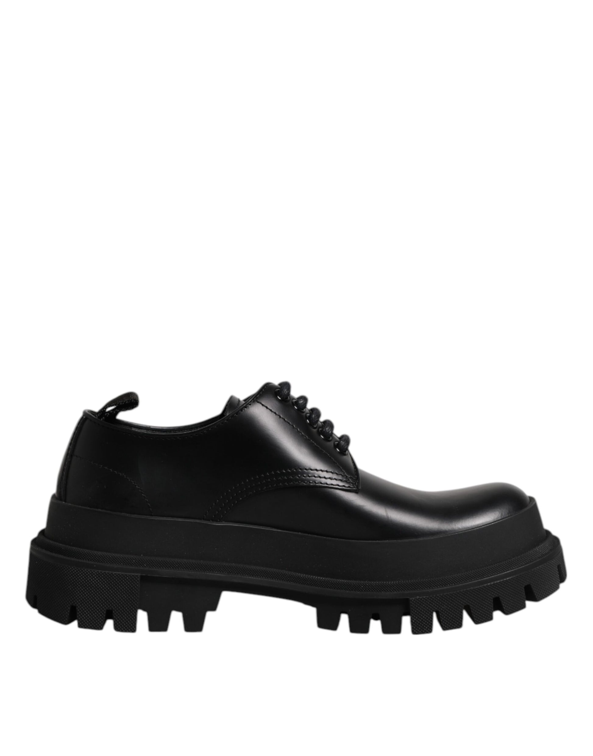 Chaussures habillées à lacets en cuir noir Dolce &amp; Gabbana pour homme