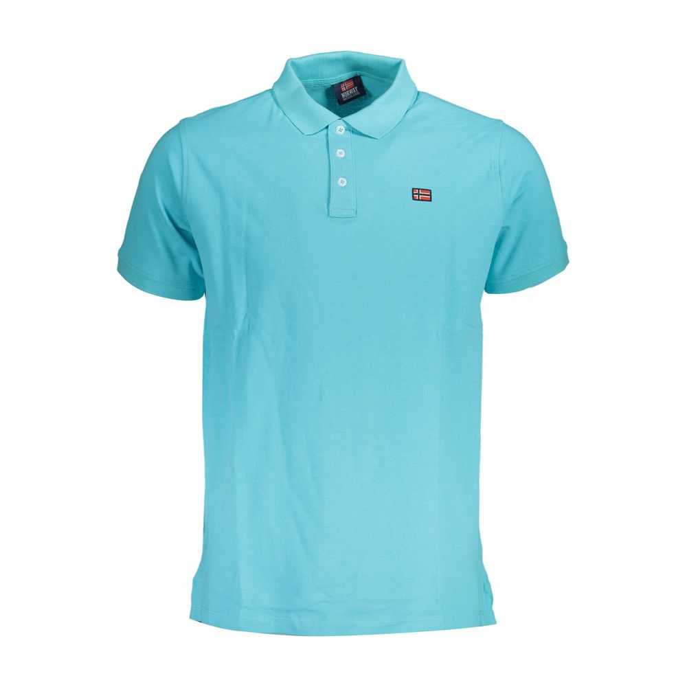 Polo bleu en coton pour homme, Norvège 1963
