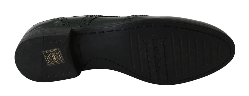 Dolce &amp; Gabbana Élégantes Richelieus Vertes Oxford Ballerines